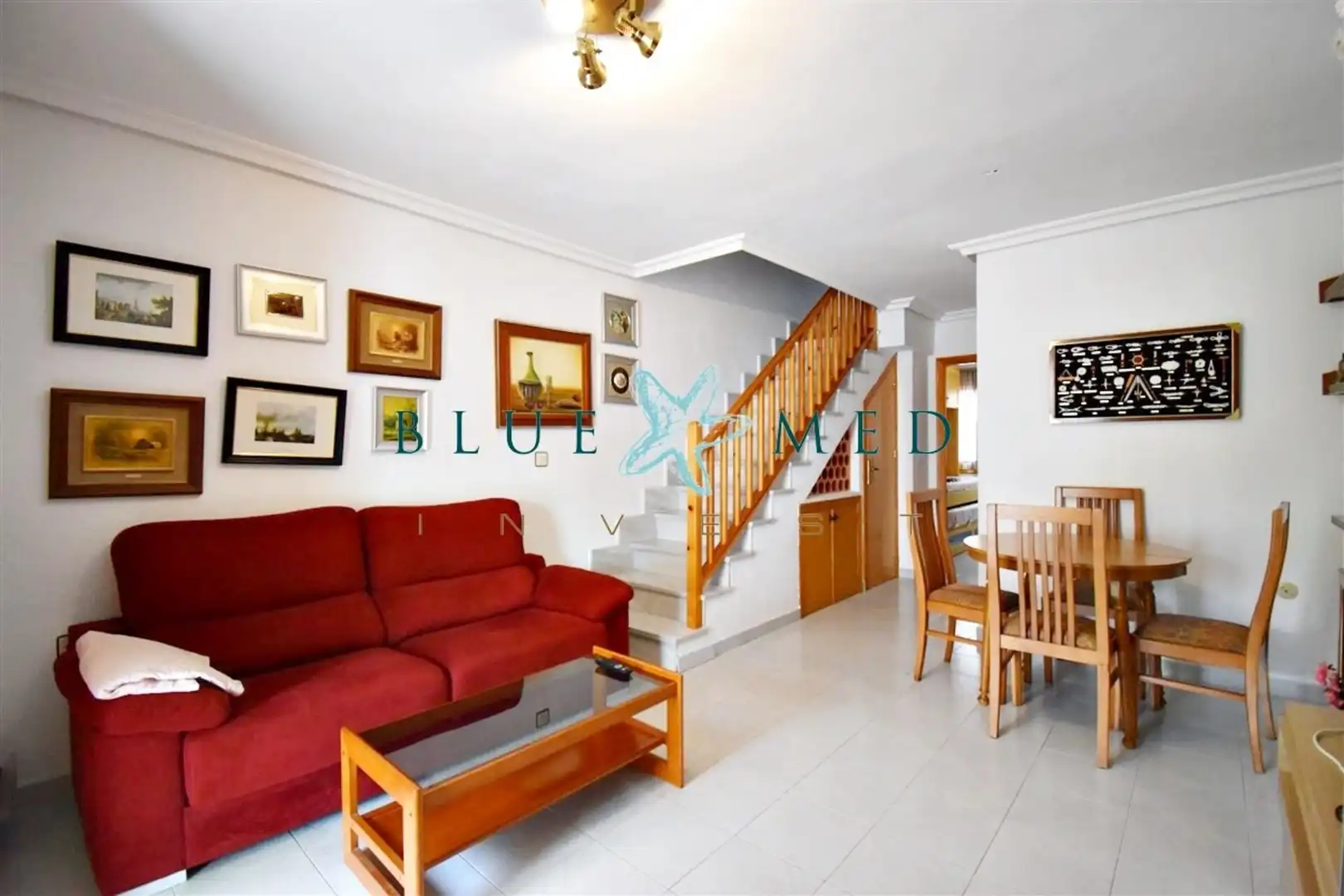 Sala de estar de Dúplex en venta en Mazarrón con Jardín privado, Terraza y Amueblado