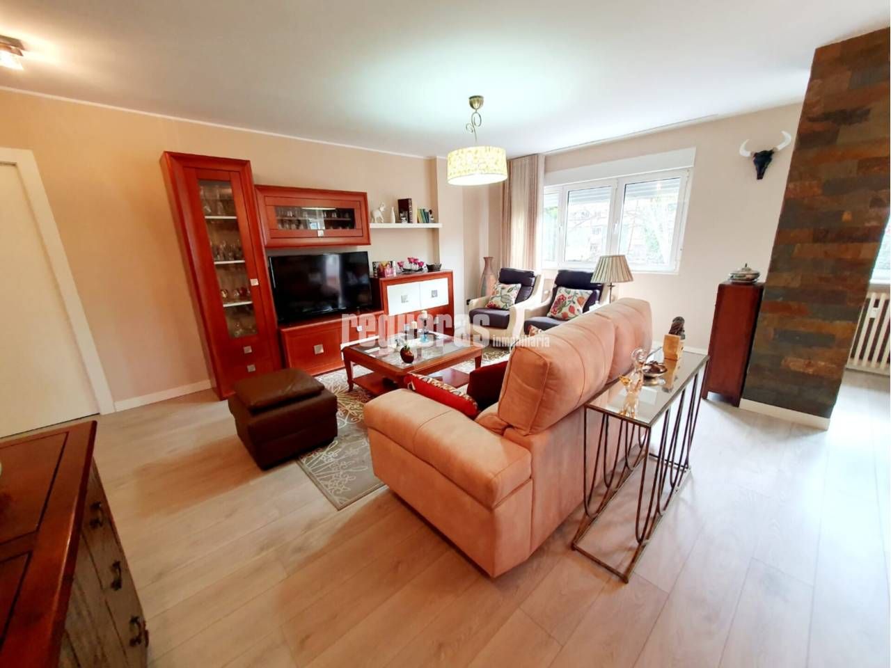 Living room of Flat for sale in Castrillón  with Heating, Terrace and Furnished