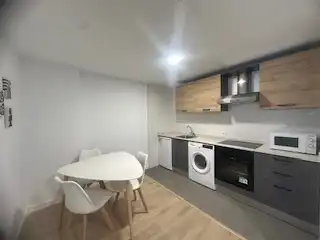 Cuina de Apartament de lloguer en León Capital  amb Calefacció, Parquet i Terrassa
