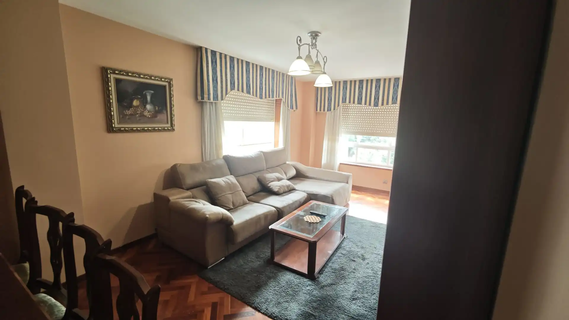 Sala de estar de Piso de alquiler en Culleredo con Jardín privado, Parquet y Amueblado