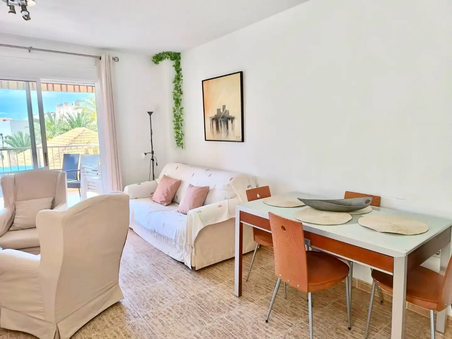 Sala de estar de Apartamento de alquiler en Cartagena con Aire acondicionado, Amueblado y Lavadora