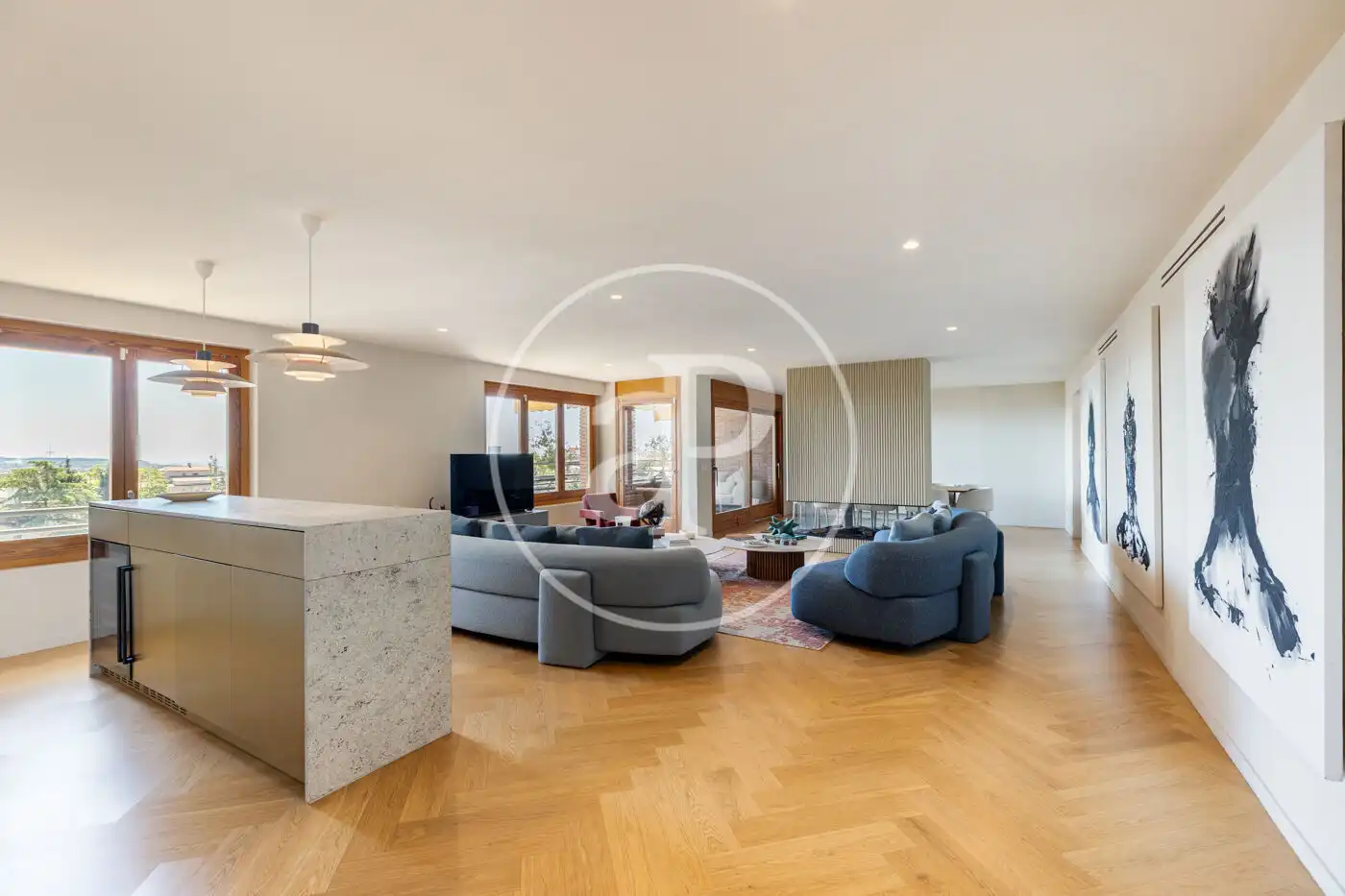 Wohnzimmer von Wohnung zum Verkauf in  Barcelona Capital mit Klimaanlage, Heizung und Terrasse