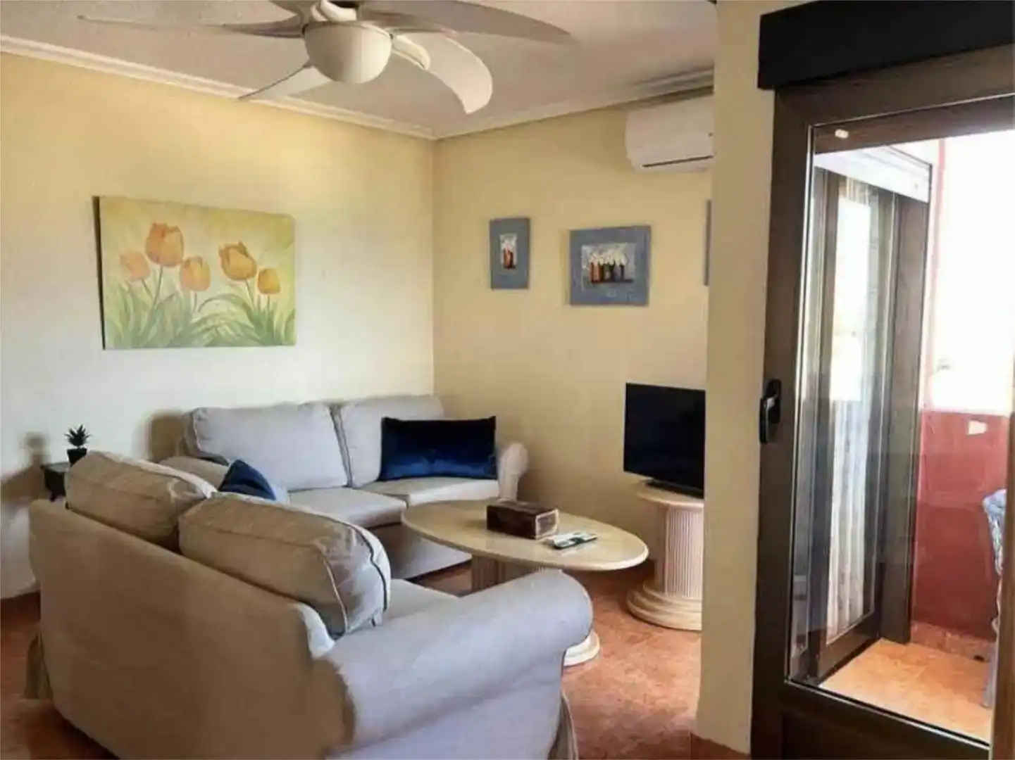 Wohnzimmer von Wohnung zur Miete in Pilar de la Horadada mit Klimaanlage und Balkon
