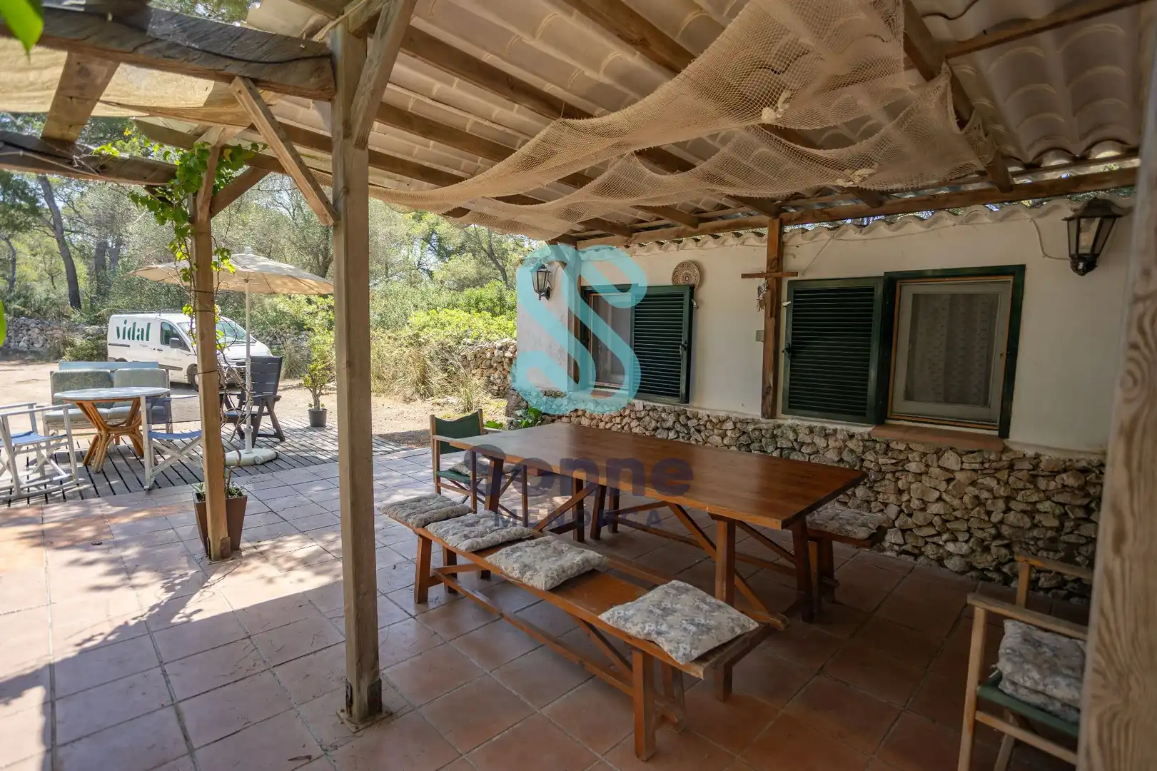 Terrassa de Casa o xalet en venda en Ferreries amb Jardí privat, Terrassa i Piscina