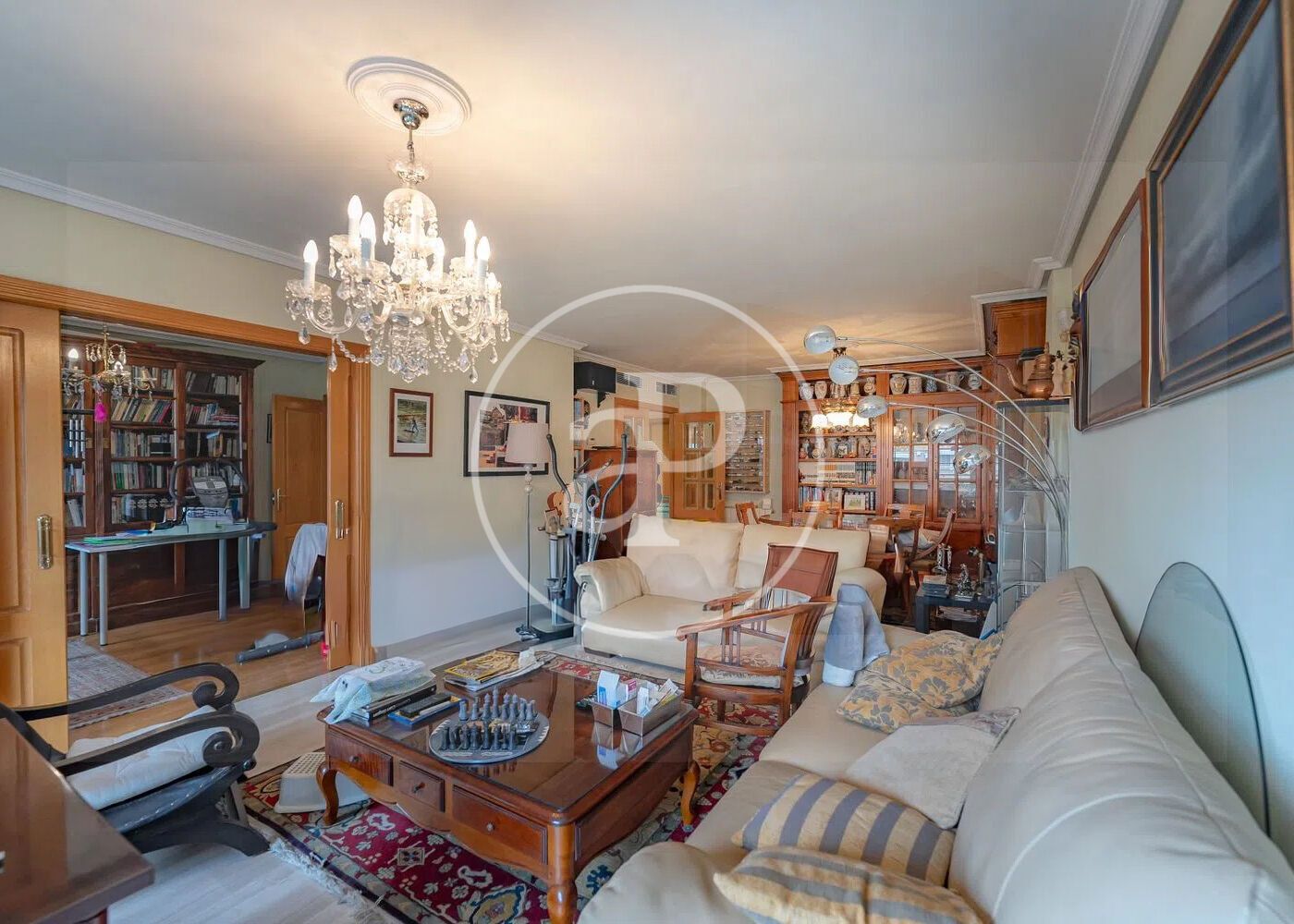Living room of Flat for sale in  Madrid Capital  with Air Conditioner, Heating and Private garden