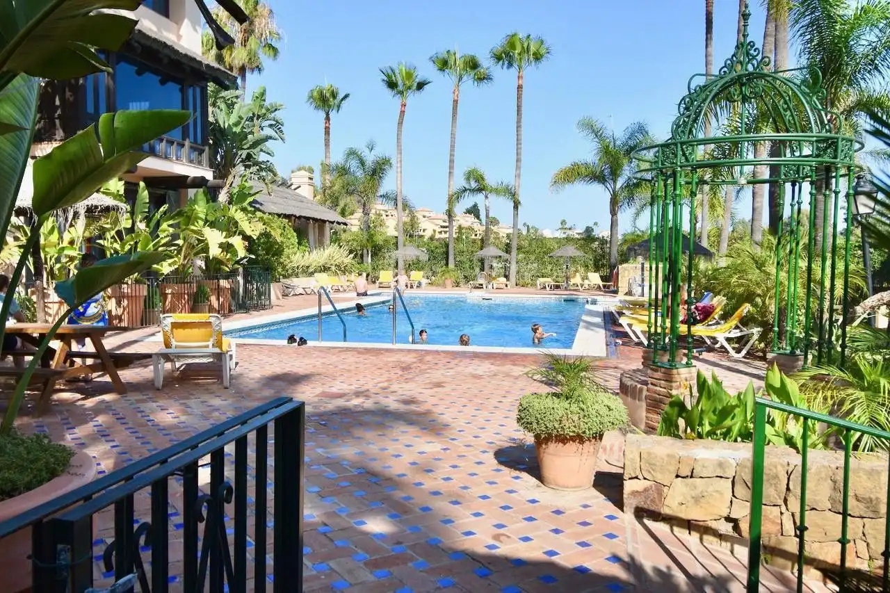 Swimming pool of Detached homes for sale in Marbella  with Terrace, Storage room and Furnished