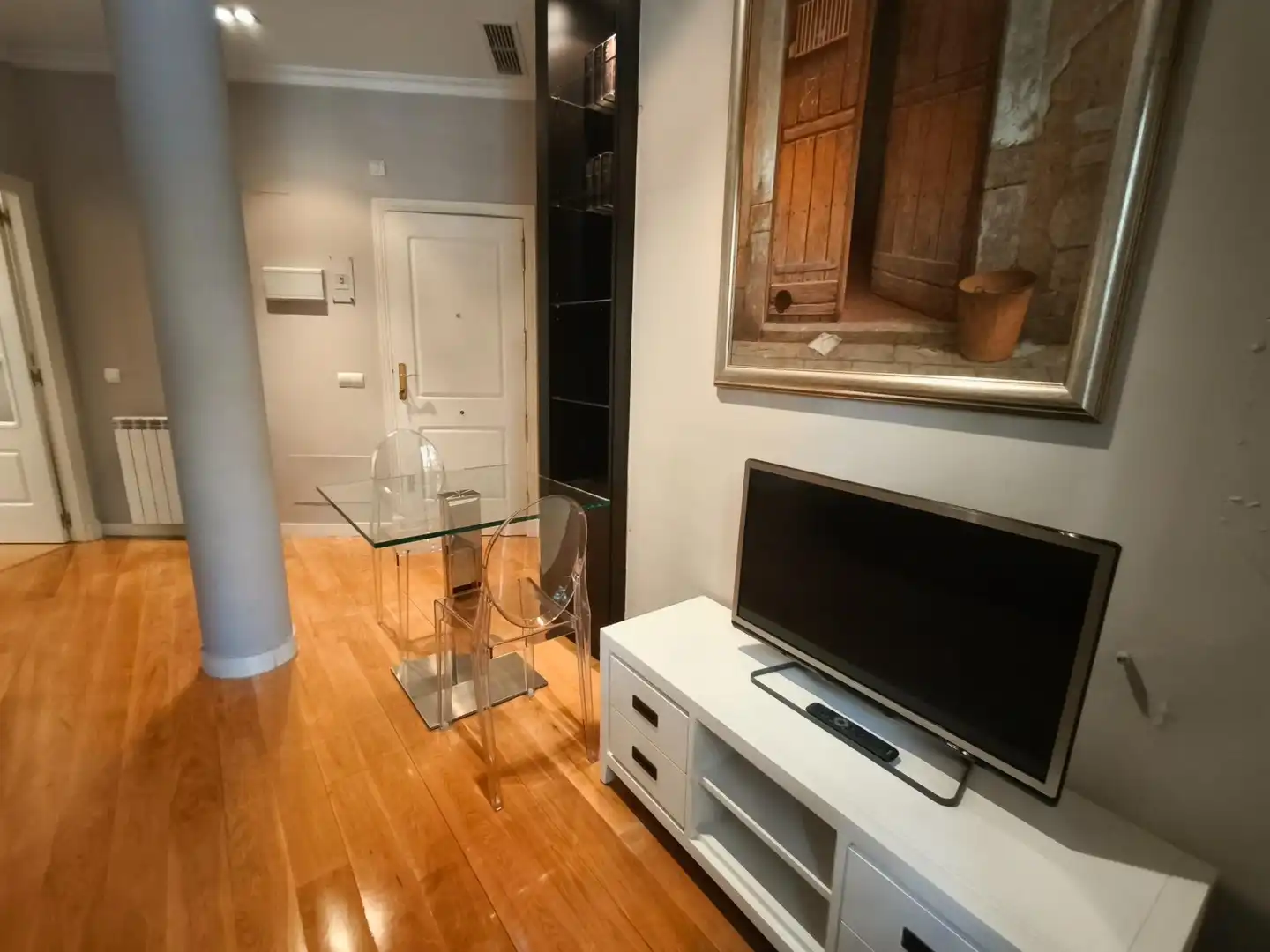 Wohnzimmer von Wohnung zur Miete in Madrid mit Klimaanlage, Heizung und Parkett