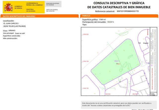 Terreno residencial en Venta en JUAN CARLOS I en San Gregorio