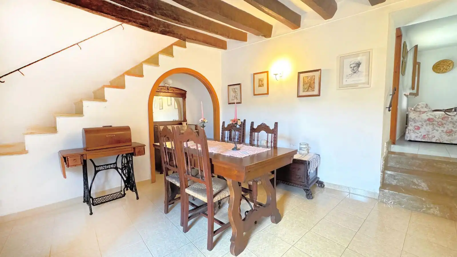 Esszimmer von Einfamilien-Reihenhaus zum Verkauf in Pollença mit Terrasse und Balkon
