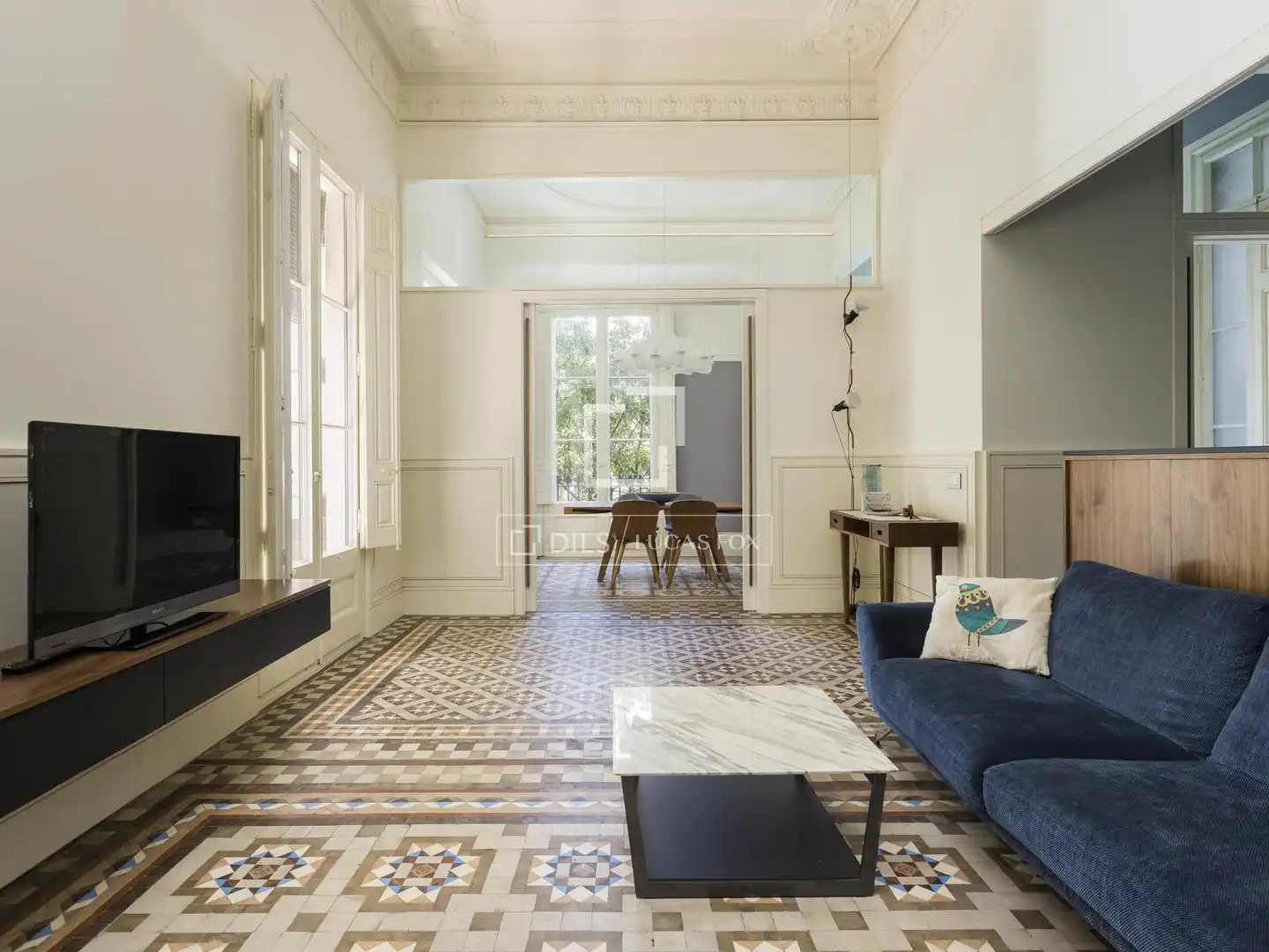 Living room of Flat for rent in Barcelona  with Air Conditioner, Furnished and Balcony