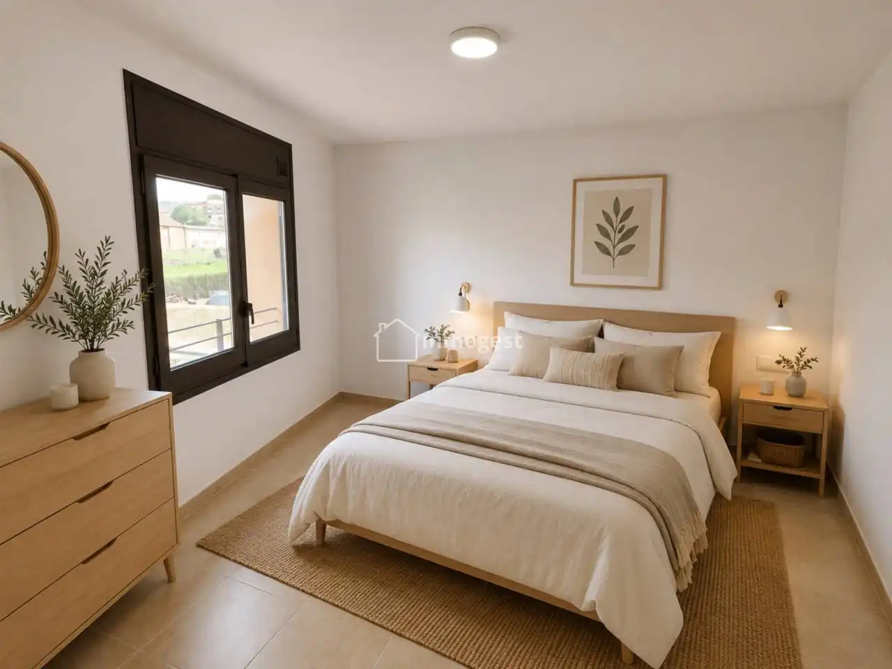 Schlafzimmer von Wohnung zum Verkauf in Flaçà mit Klimaanlage, Heizung und Privatgarten