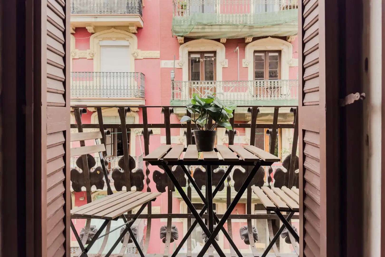 Balcony of Flat for rent in Barcelona  with Air Conditioner, Furnished and Washing machine