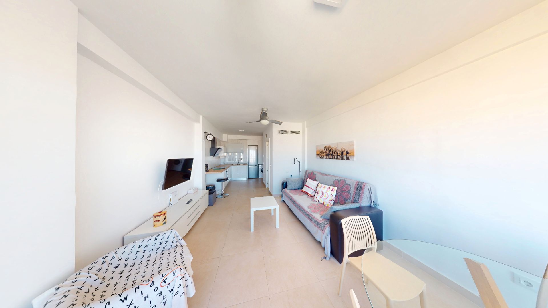 Living room of Flat for sale in  Almería Capital  with Air Conditioner, Heating and Furnished