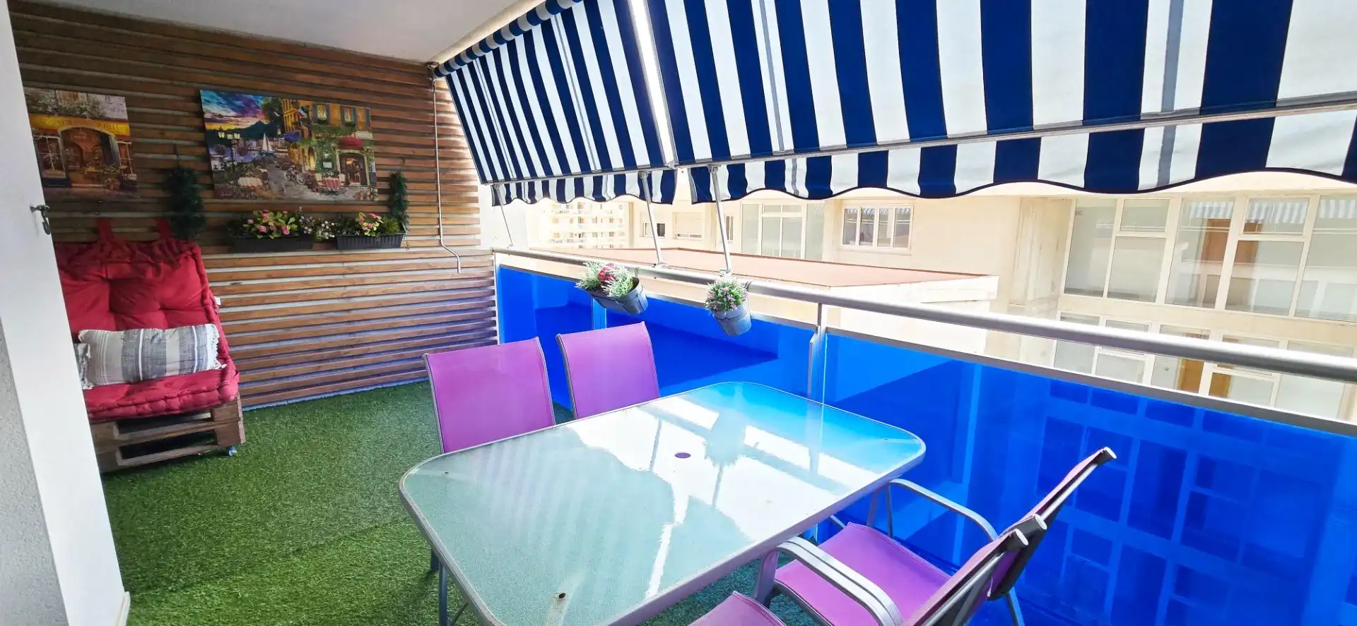 Terrasse von Wohnungen zur Miete in Villajoyosa / La Vila Joiosa mit Klimaanlage, Privatgarten und Terrasse