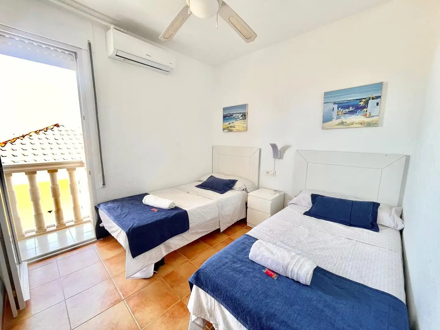Schlafzimmer von Haus oder Chalet zur Miete in La Manga del Mar Menor mit Klimaanlage, Heizung und Terrasse