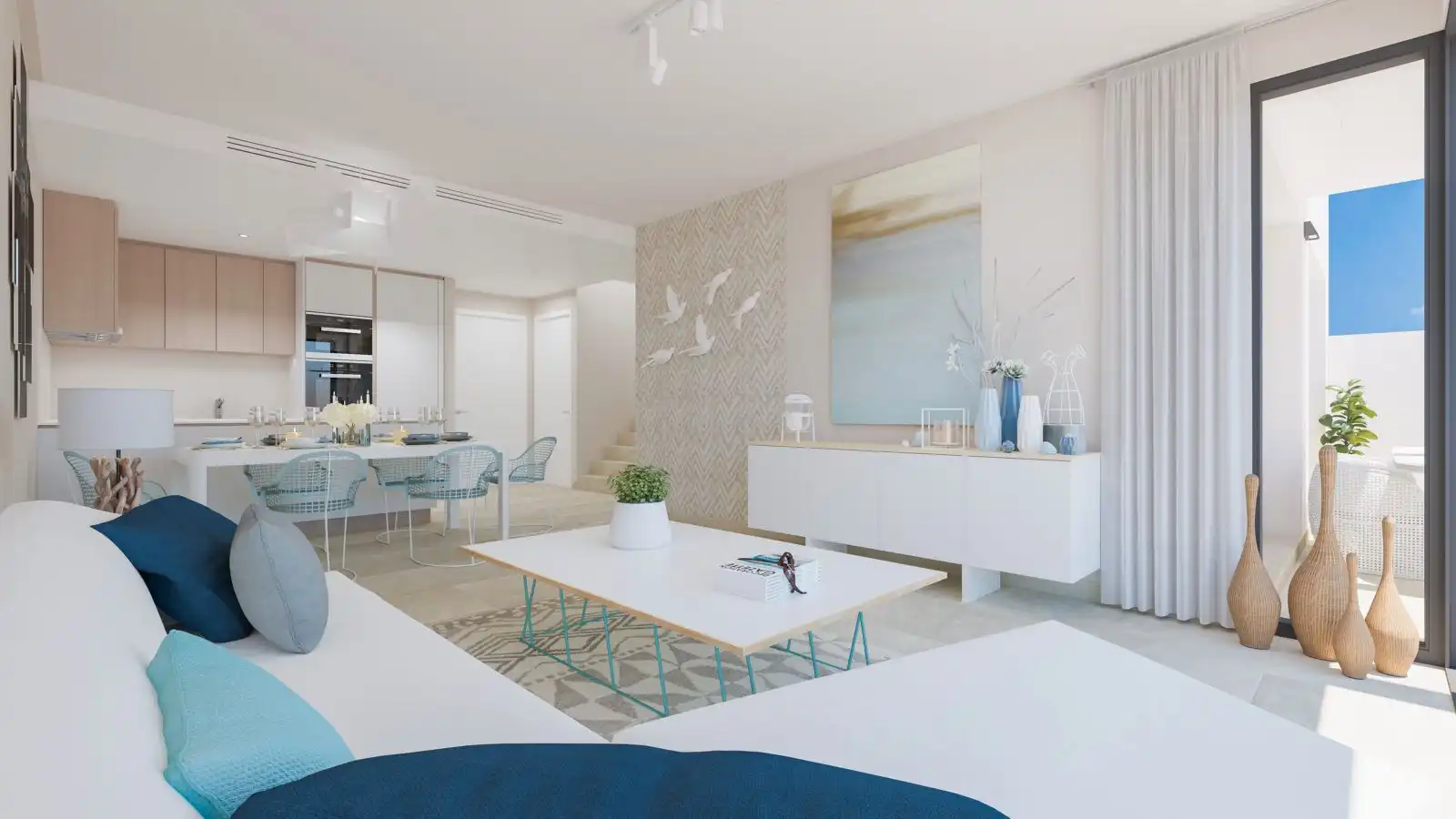 Sala de estar de Apartamento de alquiler en Estepona con Aire acondicionado, Calefacción y Terraza