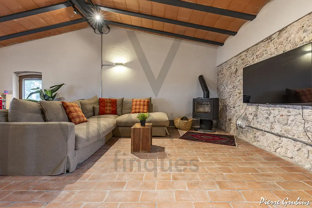 Sala d'estar de Finca rústica en venda en Riudoms amb Calefacció, Jardí privat i Terrassa