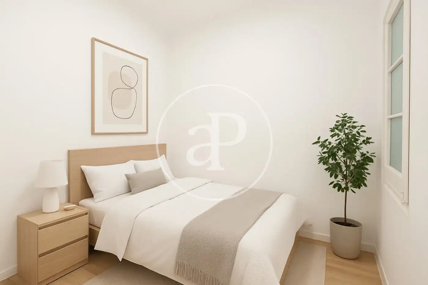 Schlafzimmer von Wohnung zum Verkauf in Barcelona mit Klimaanlage und Heizung