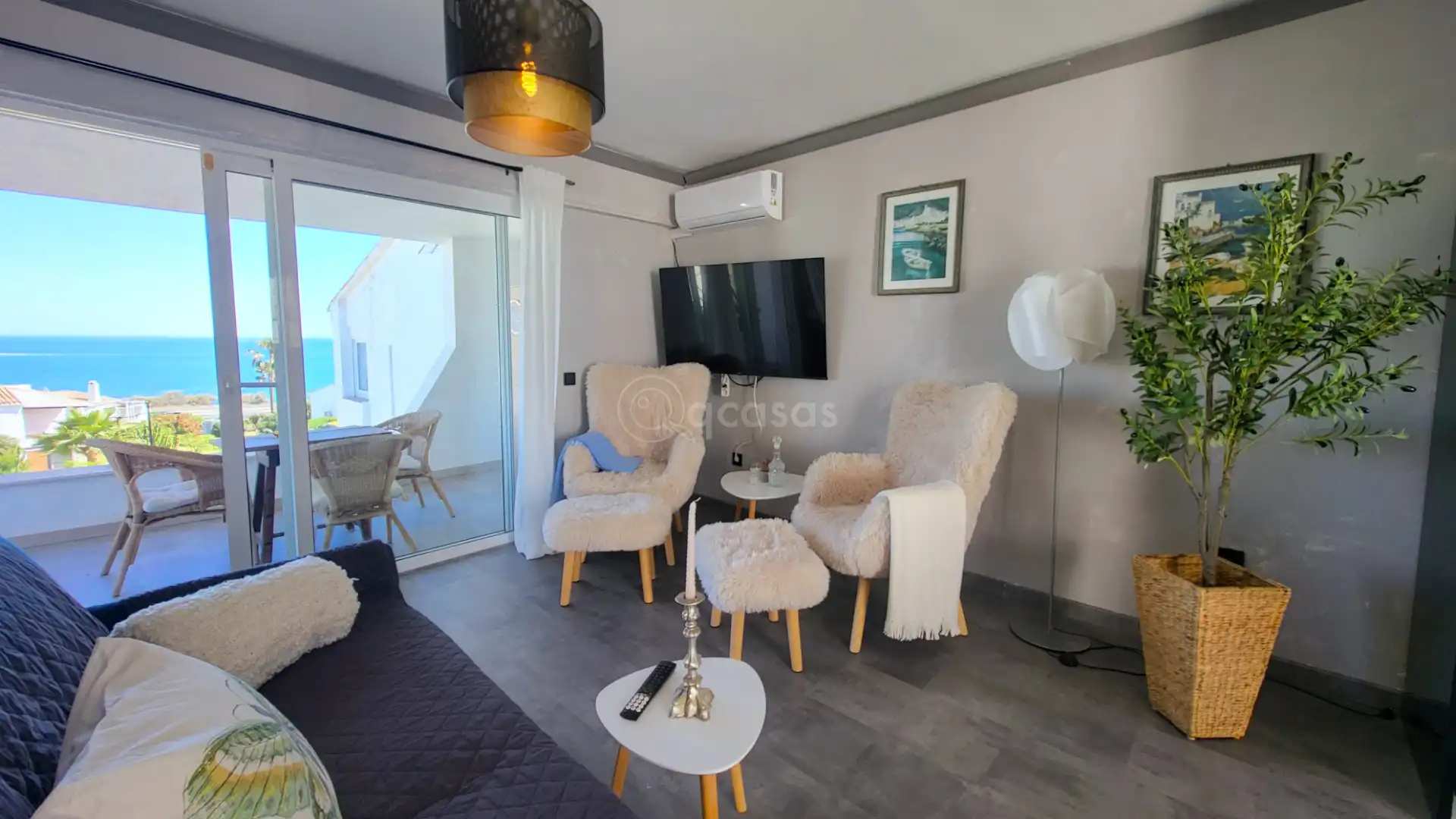 Sala d'estar de Casa adosada en venda en Mijas amb Aire condicionat, Calefacció i Terrassa