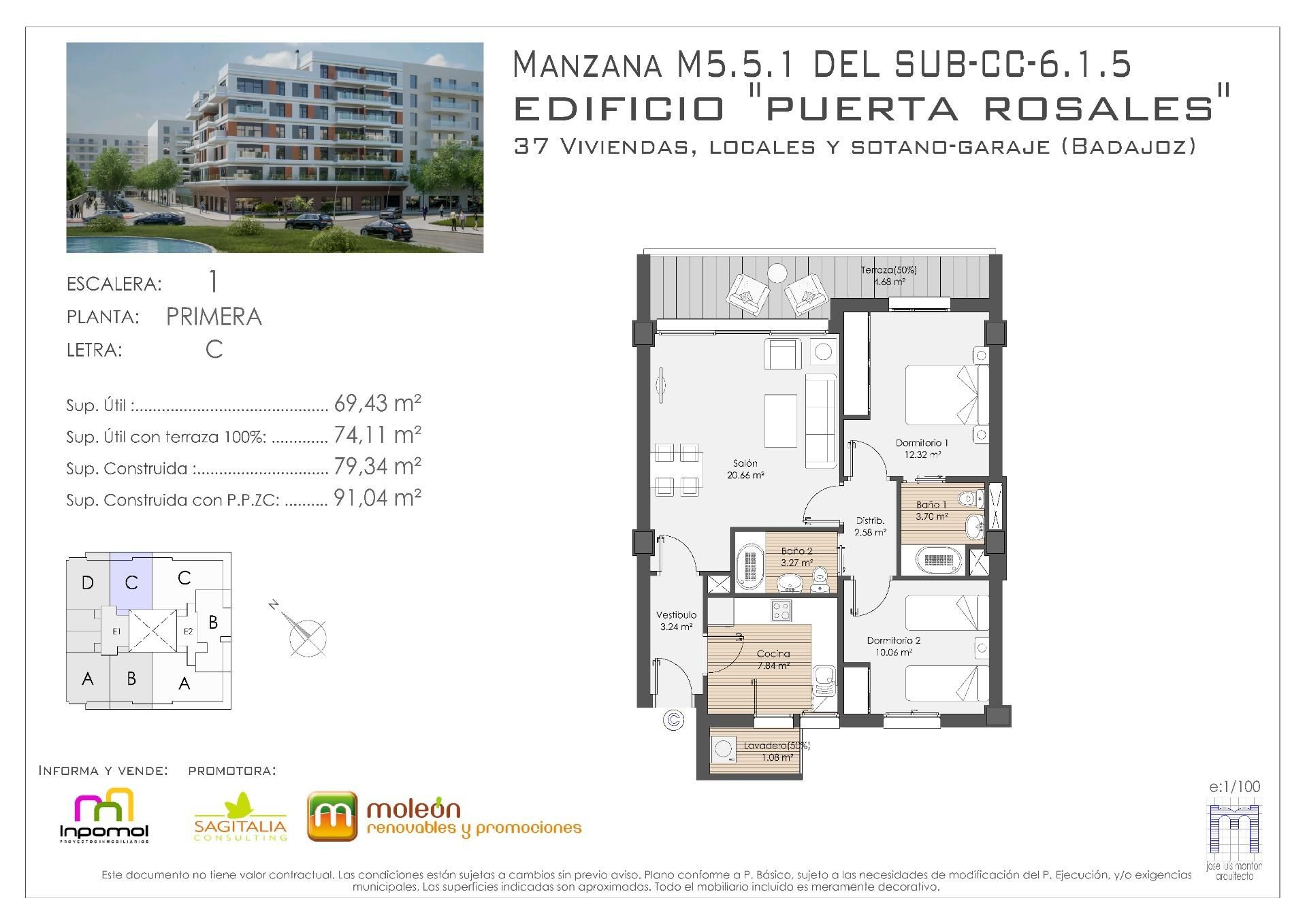 Apartment for sale in Badajoz Capital  with Air Conditioner, Heating and Private garden