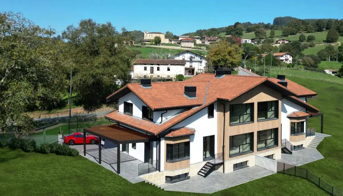 Vista exterior de Casa o xalet en venda en Amorebieta-Etxano amb Calefacció i Terrassa