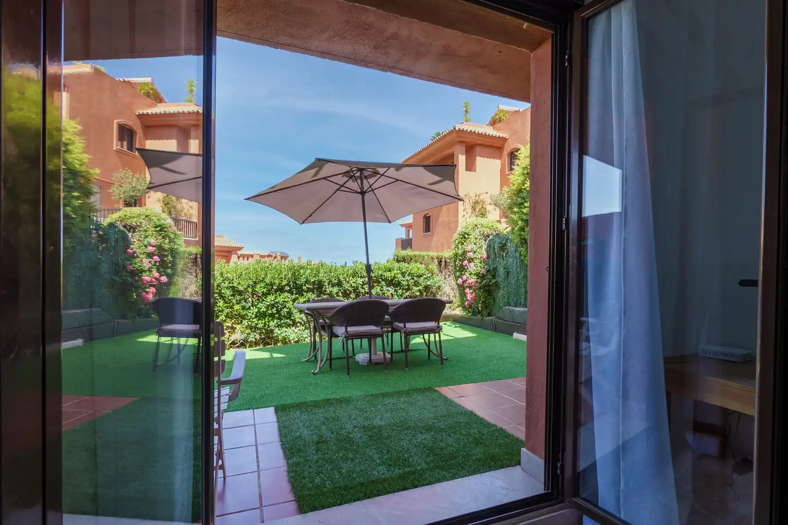 Terraza de Planta baja de alquiler en Estepona con Aire acondicionado, Jardín privado y Terraza
