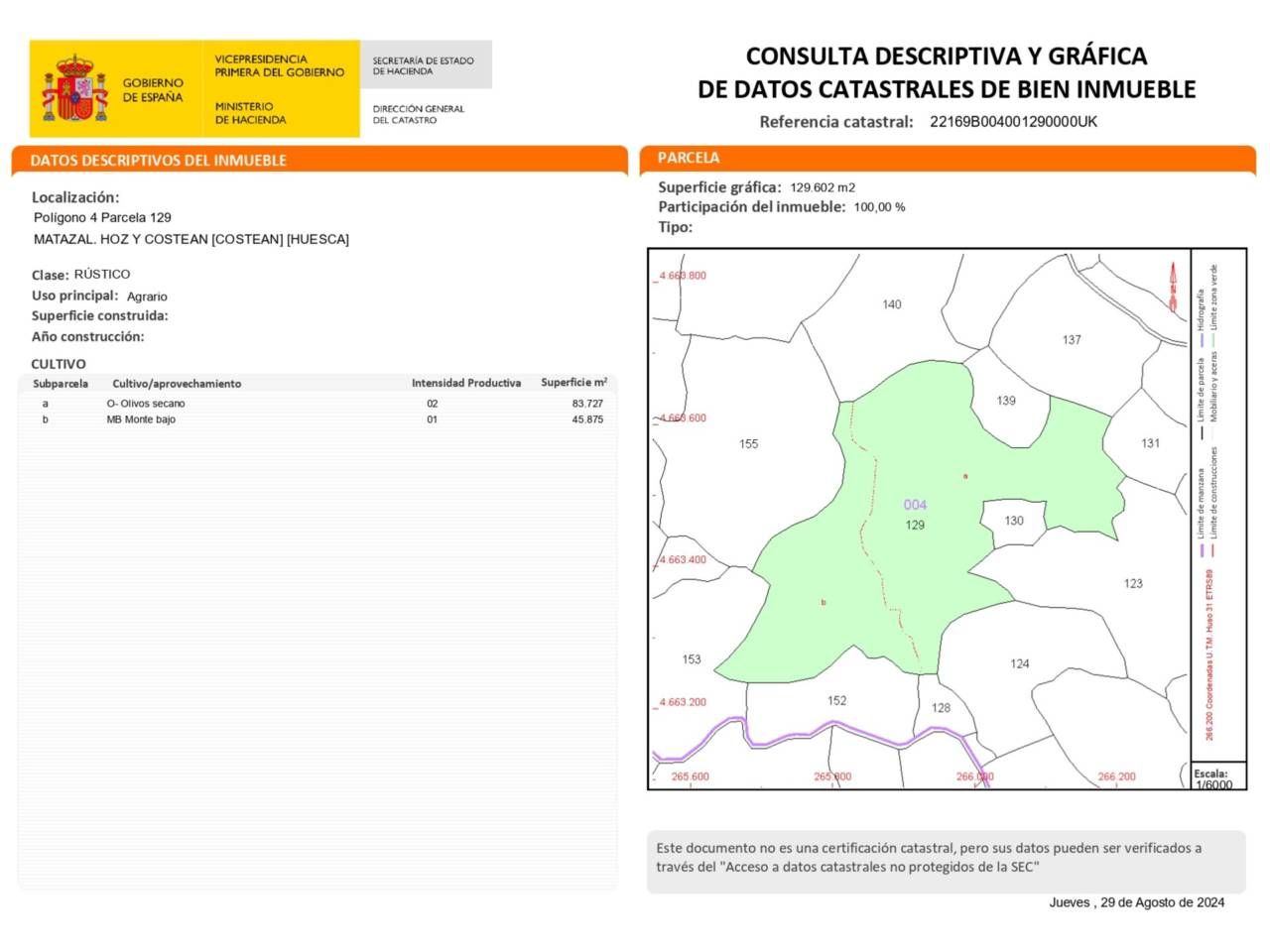Exterior view of Land for sale in Hoz y Costean