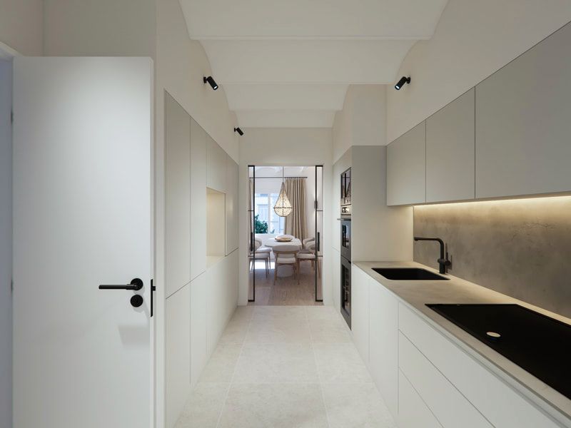 Kitchen of Apartment for sale in  Barcelona Capital  with Air Conditioner, Heating and Parquet flooring