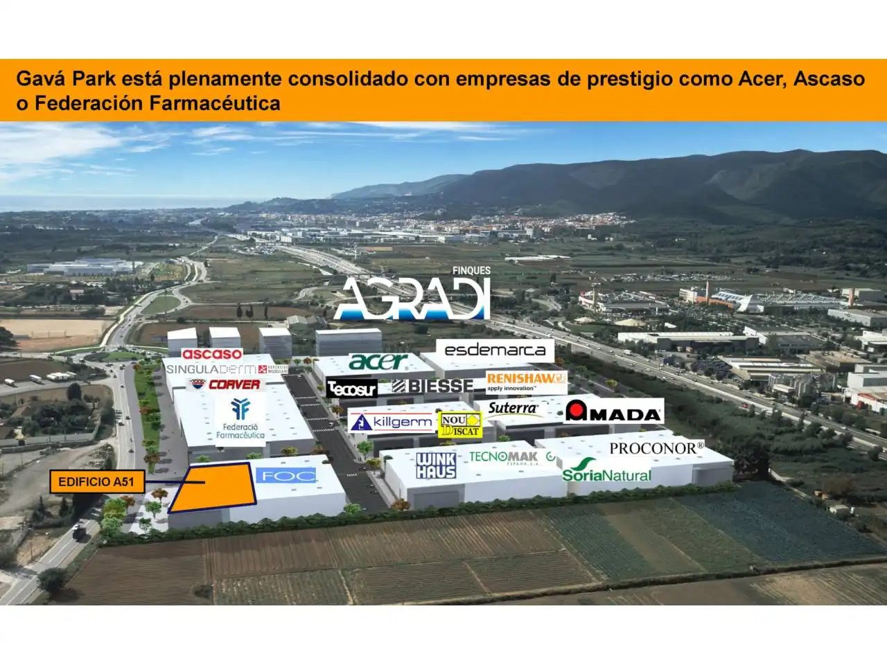 Vista exterior de Nau industrial de lloguer en Gavà amb Calefacció i Alarma
