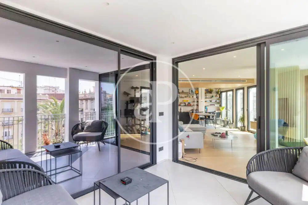Living room of Flat for rent in Valencia  with Air Conditioner, Heating and Terrace