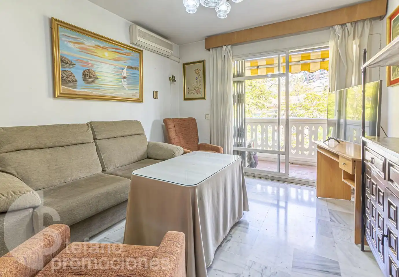 Sala d'estar de Pis en venda en Málaga amb Aire condicionat, Terrassa i Balcó