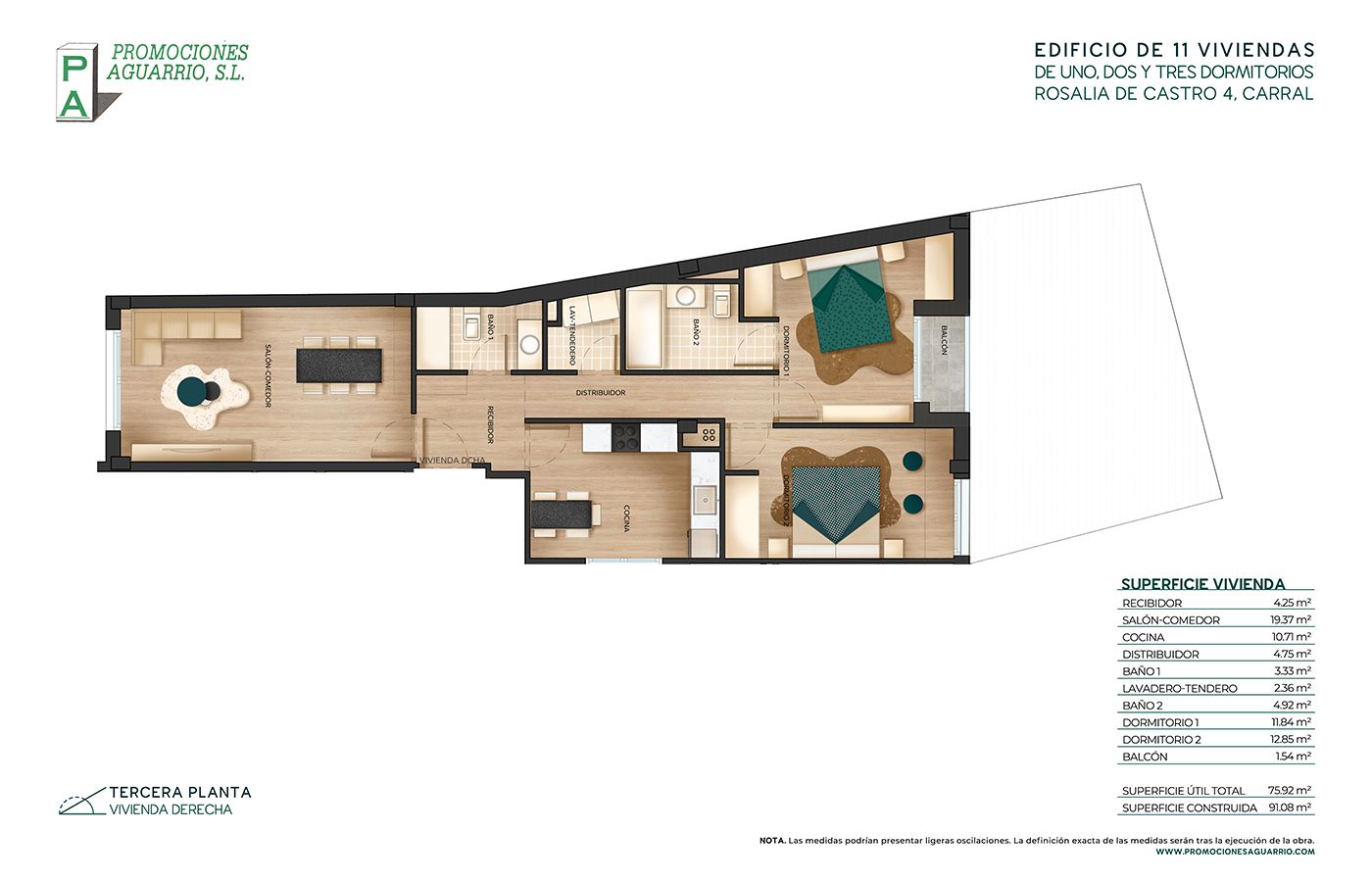 Flat for sale in Rúa Rosalía de Castro, 4, Carral