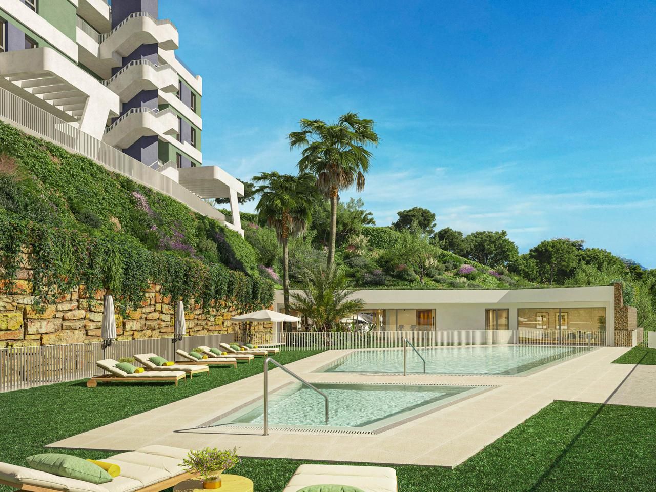 Vista exterior de Apartament en venda en Mijas amb Aire condicionat, Calefacció i Jardí privat