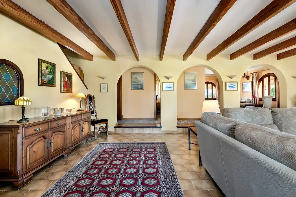 Sala de estar de Finca rústica en venta en Campanet con Aire acondicionado, Jardín privado y Terraza