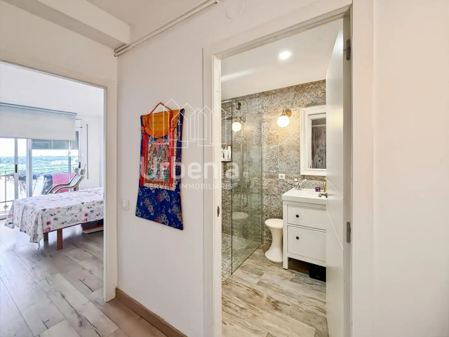 Badezimmer von Wohnung zum Verkauf in Blanes mit Terrasse, Schwimmbad und Möbliert