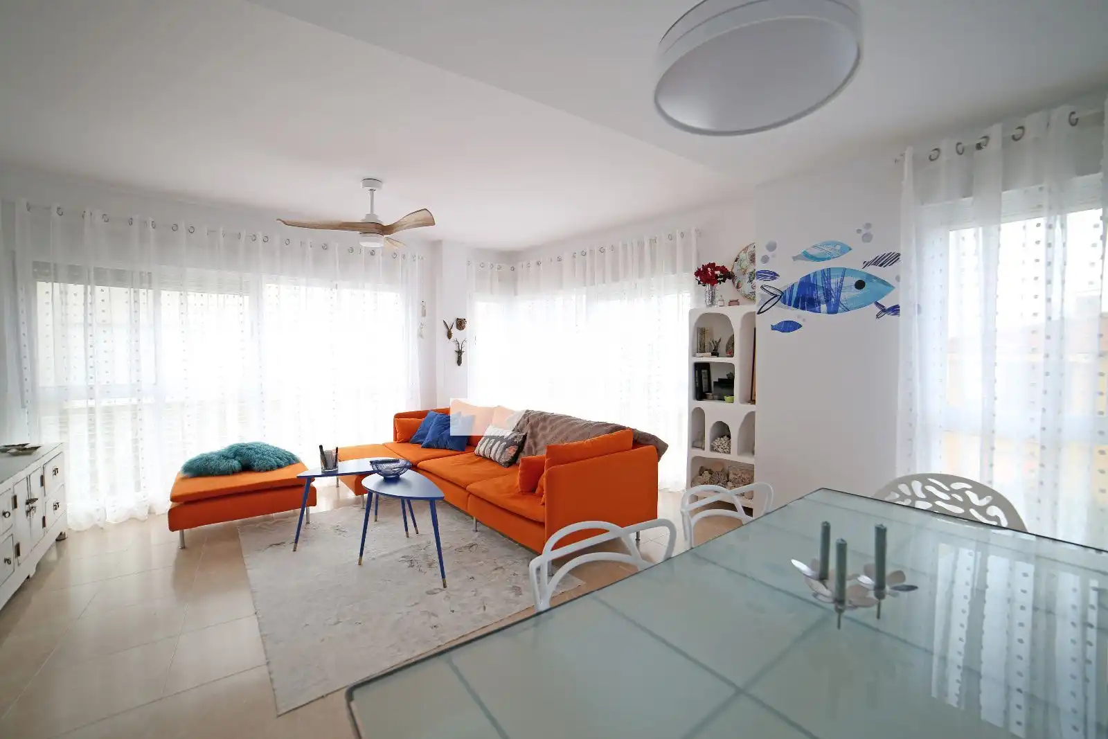Sala de estar de Casa adosada en venta en Burriana / Borriana con Aire acondicionado, Calefacción y Amueblado