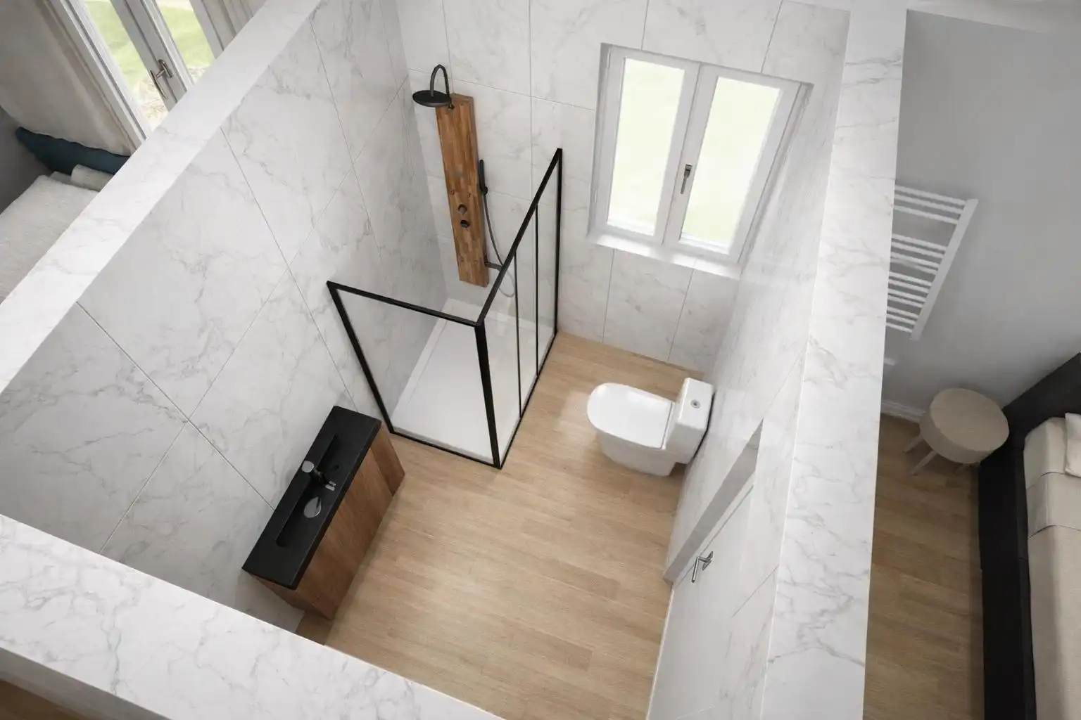 Badezimmer von Wohnung zum Verkauf in Tielmes mit Heizung, Abstellraum und Möbliert