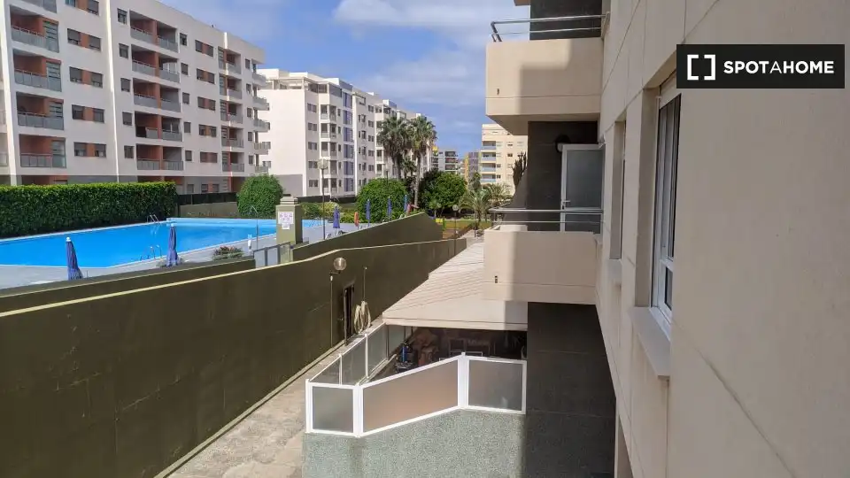 Terrassa de Pis per a compartir en Las Palmas de Gran Canaria amb Aire condicionat, Calefacció i Moblat