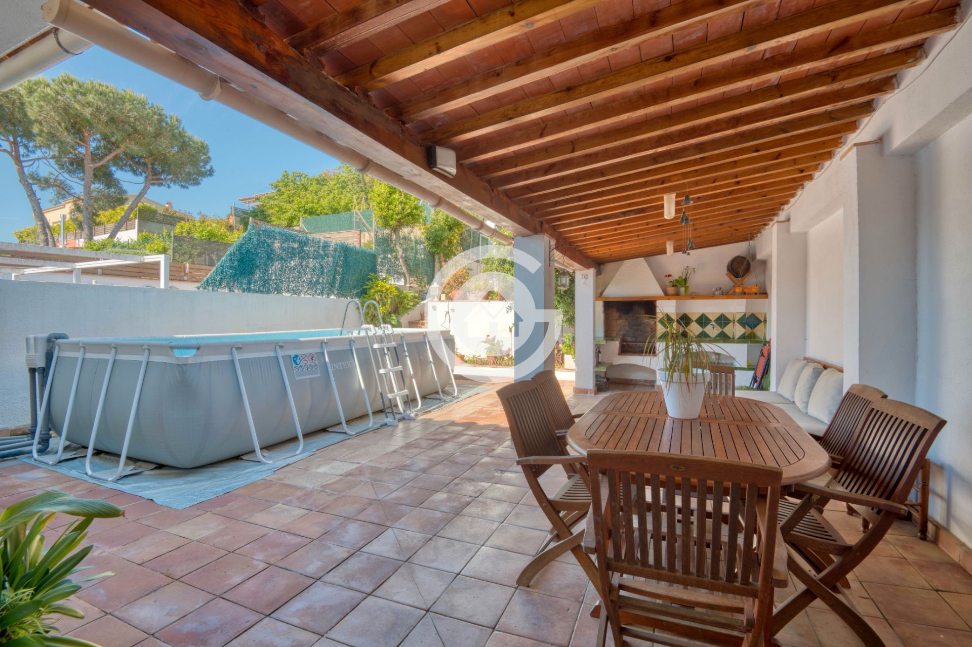 Garden of Single-family semi-detached for sale in Mont-ras  with Air Conditioner, Heating and Terrace