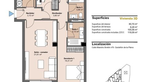 Foto 3 de Piso en venta en Avenida de Valencia - Avenida de Casalduch, Castellón de la Plana / Castelló de la Plana