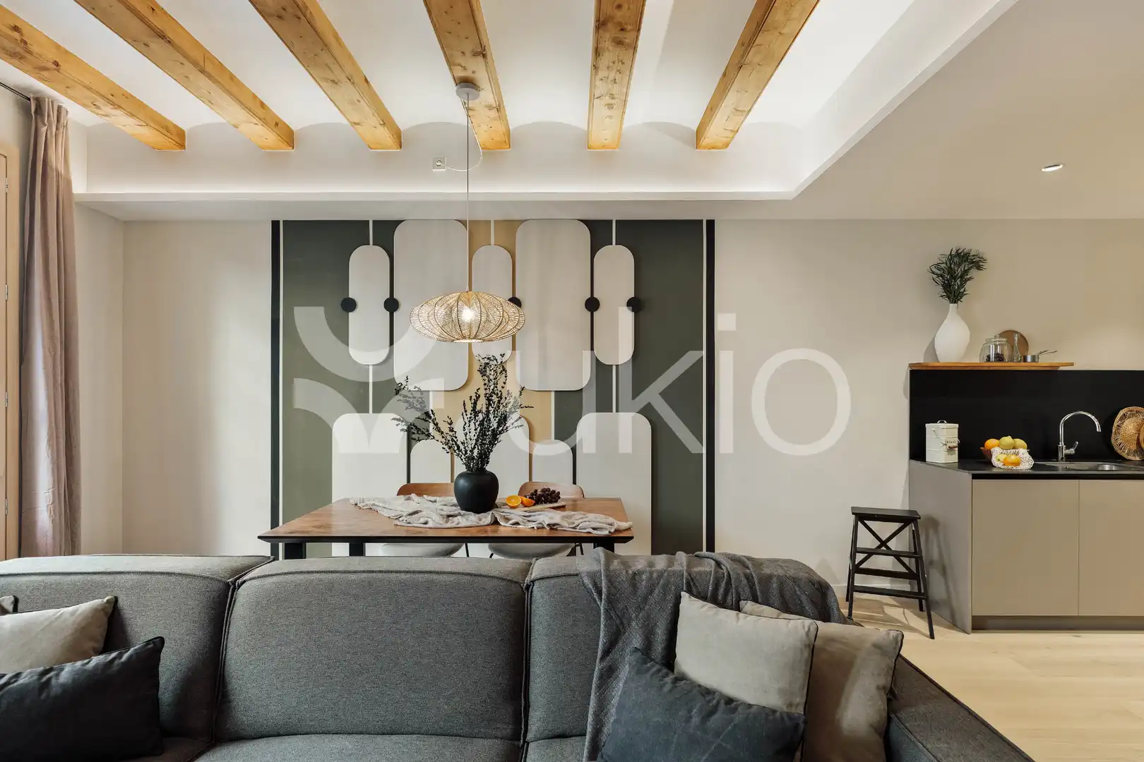 Sala de estar de Apartamento de alquiler en Barcelona con Aire acondicionado, Calefacción y Amueblado
