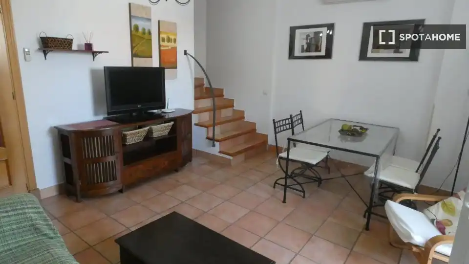 Sala de estar de Apartamento para compartir en Rota con Aire acondicionado, Calefacción y Terraza