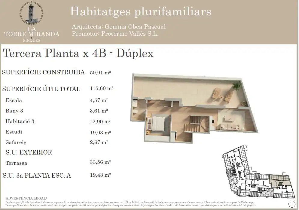 Dúplex d'obra nova amb terrassa en venda a Carrer Montseny 19, imagen 2