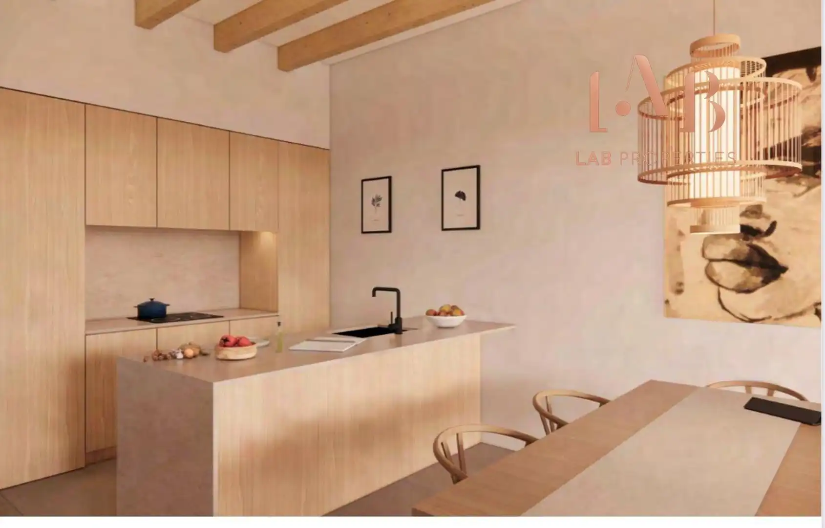 Kitchen of Detached homes for sale in Ses Salines  with Air Conditioner, Private garden and Swimming Pool