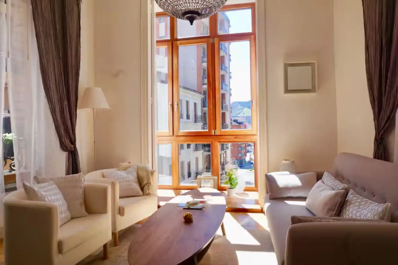 Living room of Apartments for rent in Bilbao   with Air Conditioner, Heating and Parquet flooring