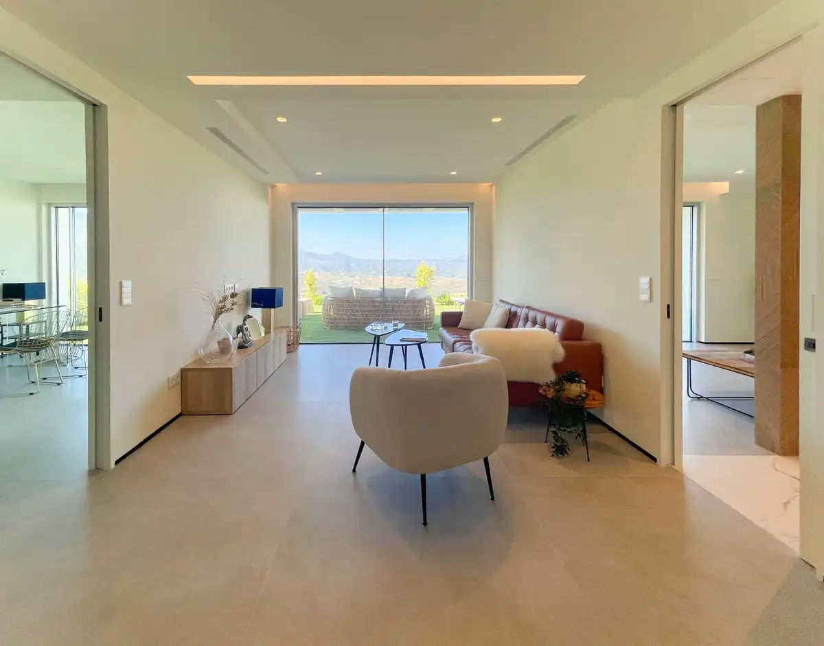 Living room of Houses for sale in Mijas  with Air Conditioner, Private garden and Terrace