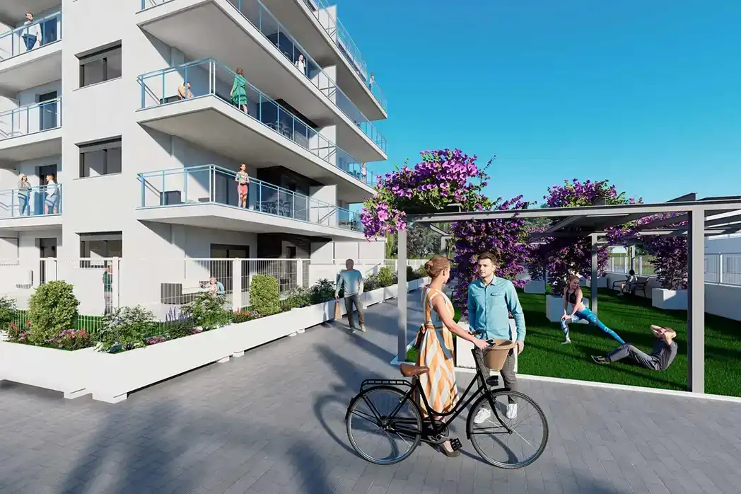 Terrasse von Wohnungen zum Verkauf in Cabanes mit Heizung, Privatgarten und Schwimmbad