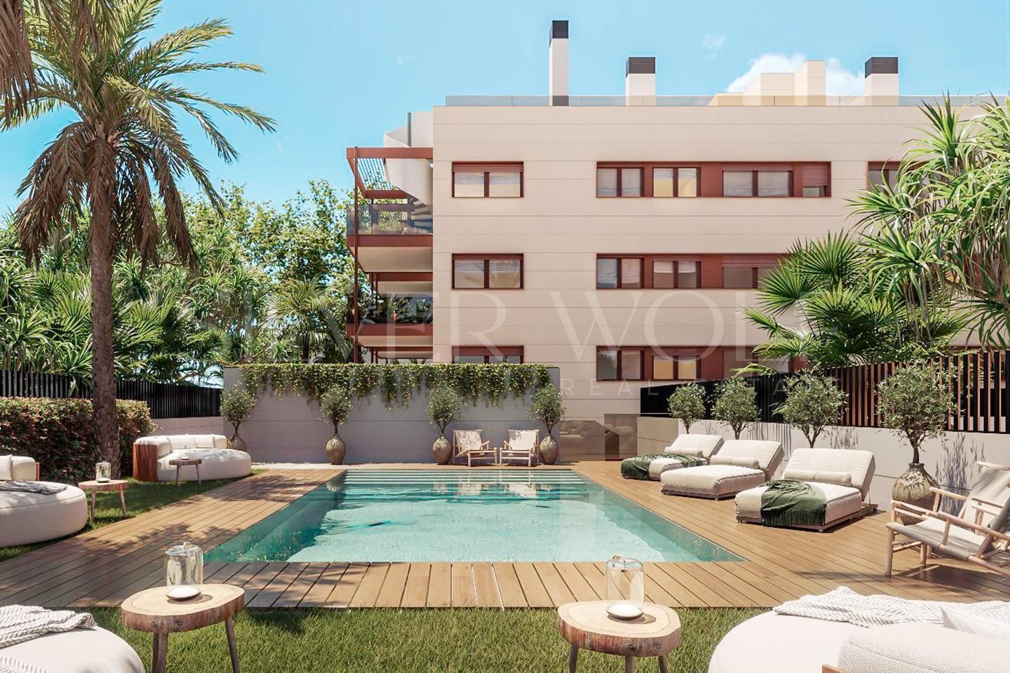 Swimming pool of Duplex for sale in Castelldefels  with Air Conditioner, Heating and Terrace
