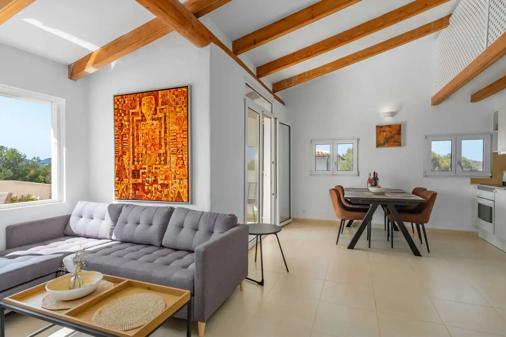 Sala d'estar de Casa o xalet en venda en Felanitx amb Aire condicionat, Terrassa i Moblat