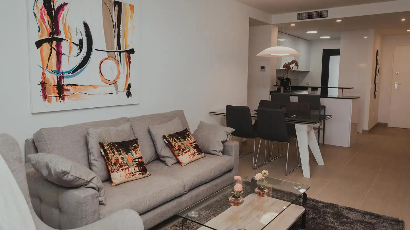 Living room of Flat for sale in Estepona  with Air Conditioner and Terrace